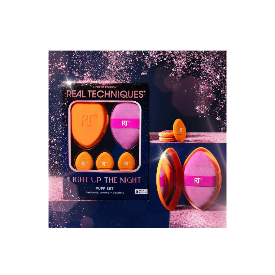 Real Rechniques Limited Edition Light Up The Night Puff Set - Pink Beauty