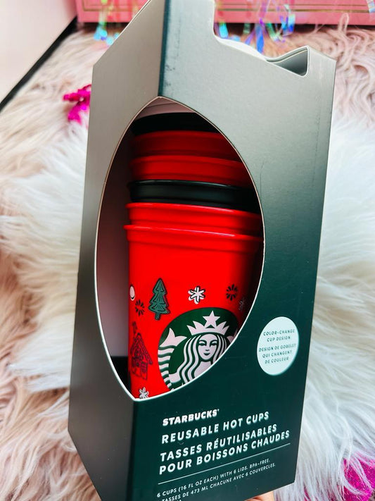 STARBUCKS- Set de Vasos Navideños 6 Piezas