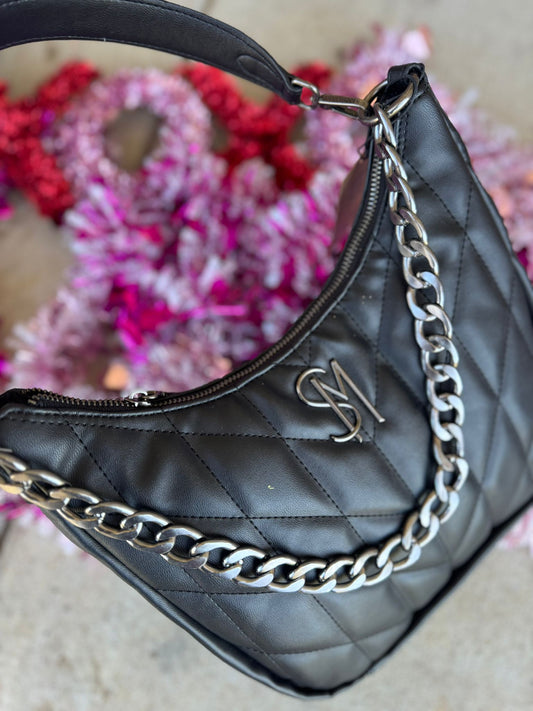 STEVE MADDEN BLACK SHOULDER BAG