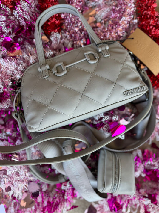 STEVE MADDEN CIRCULAR GREY BKOLA CROSSBODY