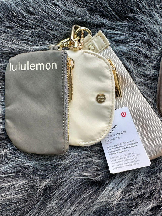 LULULEMON DUAL POUCH WRISTLET BEIGE/OLIVA