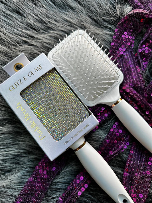 GLITZ &amp; GLAM PADDLE BRUSH BLANCO