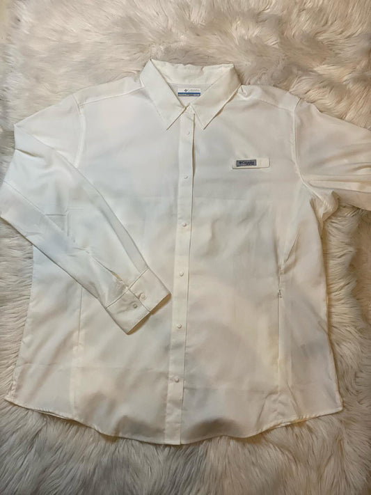 Columbia Blusa manga larga Color "Blanco" - Talla "1X"