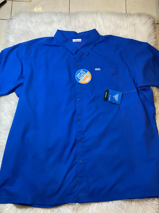 Columbia Camisa manga corta p/Caballero Color "Navy" - Talla "4XT"