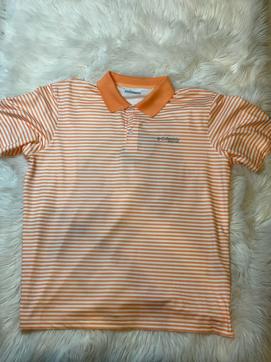 Columbia Playera manga corta p/caballero Color "Rayas naranjas" - Talla "L"