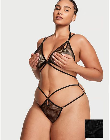 Victorias Secret Teddy Fishnet Mesh Unlined - Talla "L"