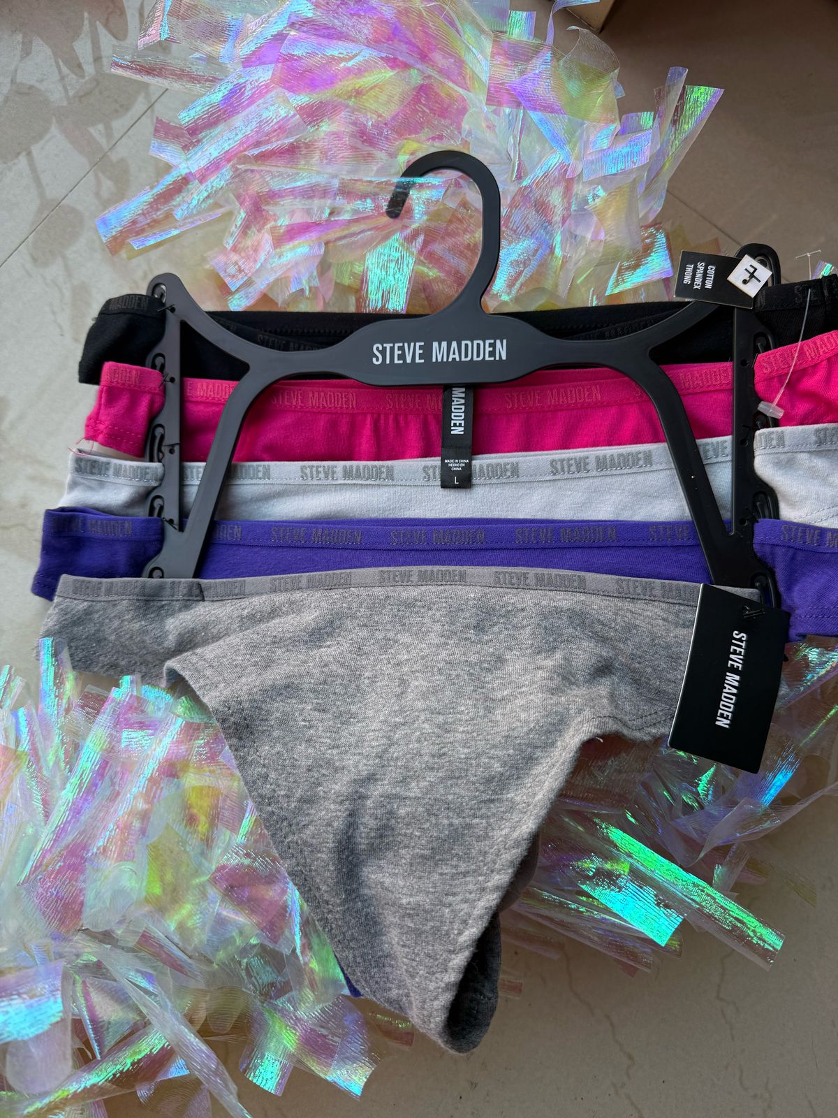 STEVE MADDEN SET DE 5 THONG (TANGAS) Talla L Grande - Pink Beauty