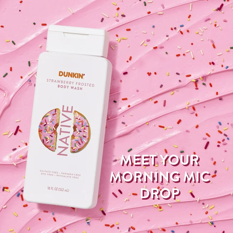 STRAWBERRY FROSTED BODY WASH DUNKIN X NATIVE 532 ML - Pink Beauty