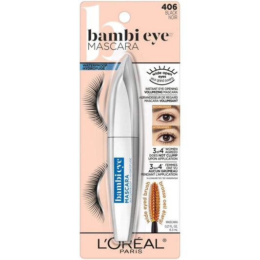 LOREAL BAMBI EYE MASCARA WATERPROOF #406 BLACK
