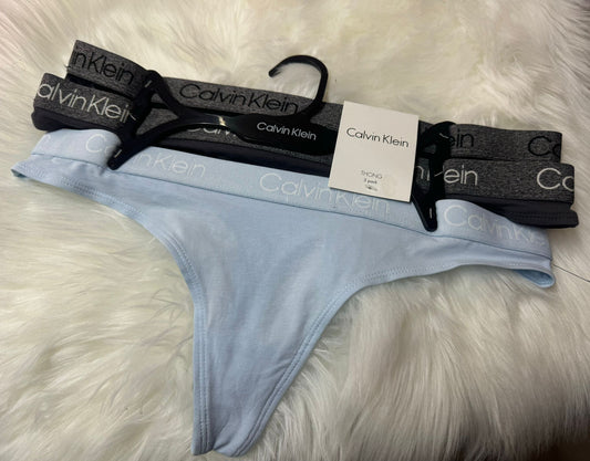 CALVIN KLEIN SET DE 3 THONG (TANGAS) Talla M QP2141X-021
