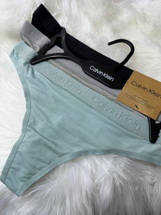 CALVIN KLEIN SET DE 3 THONG (TANGAS) Talla M QP2847X-452