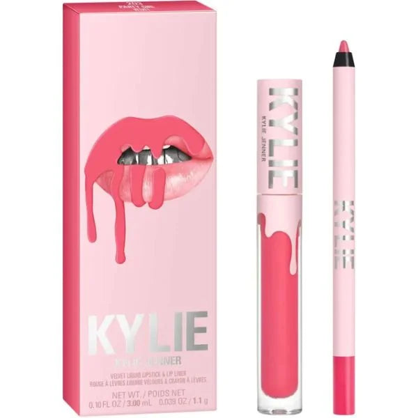 KYLIE JENNER matte liquid lipstick - lip liner Tono 201 Show off matte - Pink Beauty