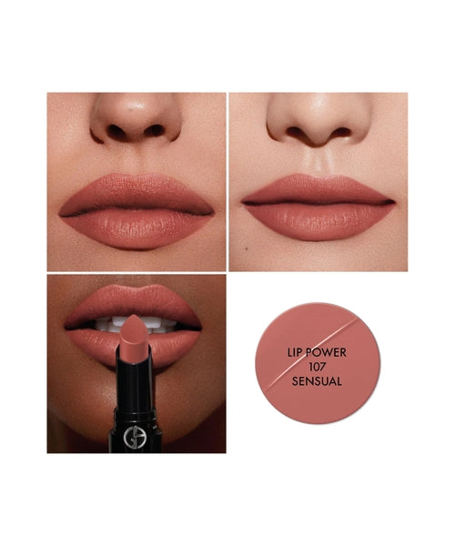 Giorgio Armani Lip Power Longwear Vivid Color Lipstick  107 Sensual 3.1g