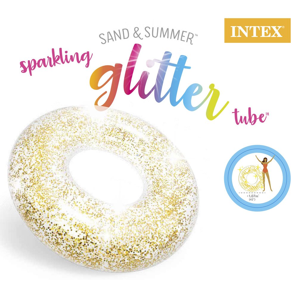 Salvavidas Inflable de Glitter Dorado