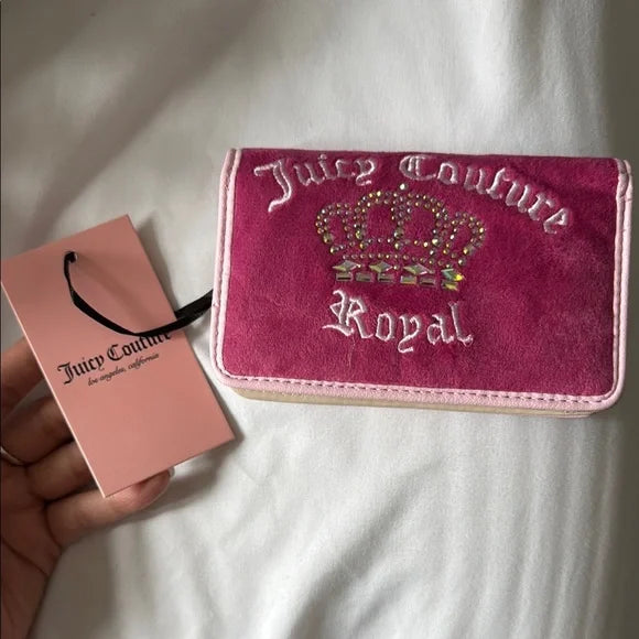 Juicy Couture Kingdom Elongated Bifold Wallet Raspberry Tart Lig
