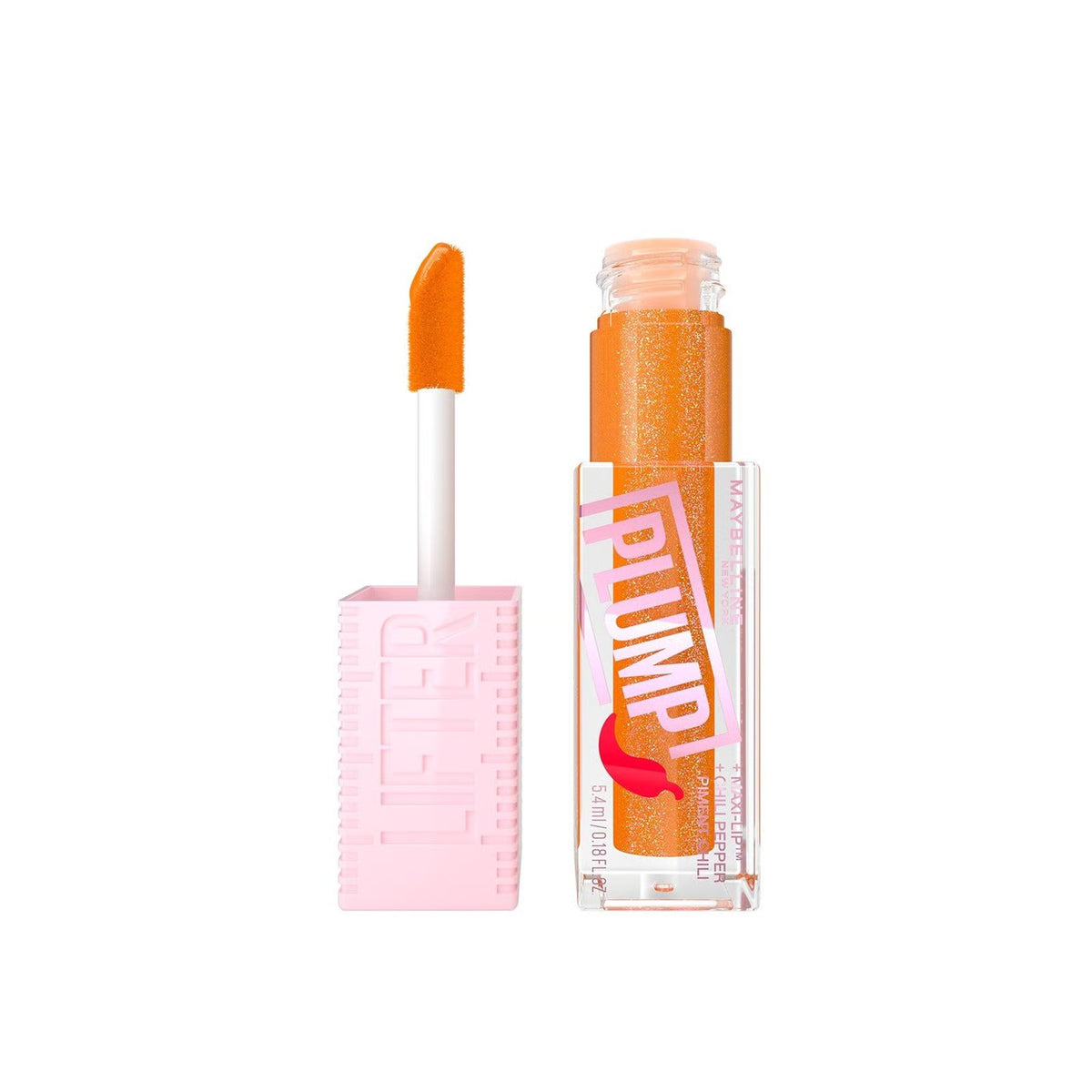 MAYBELLINE LIFTER PLUMP LIP PLUMPING GLOSS MAKEUP - 008 HOT HONEY - Pink Beauty