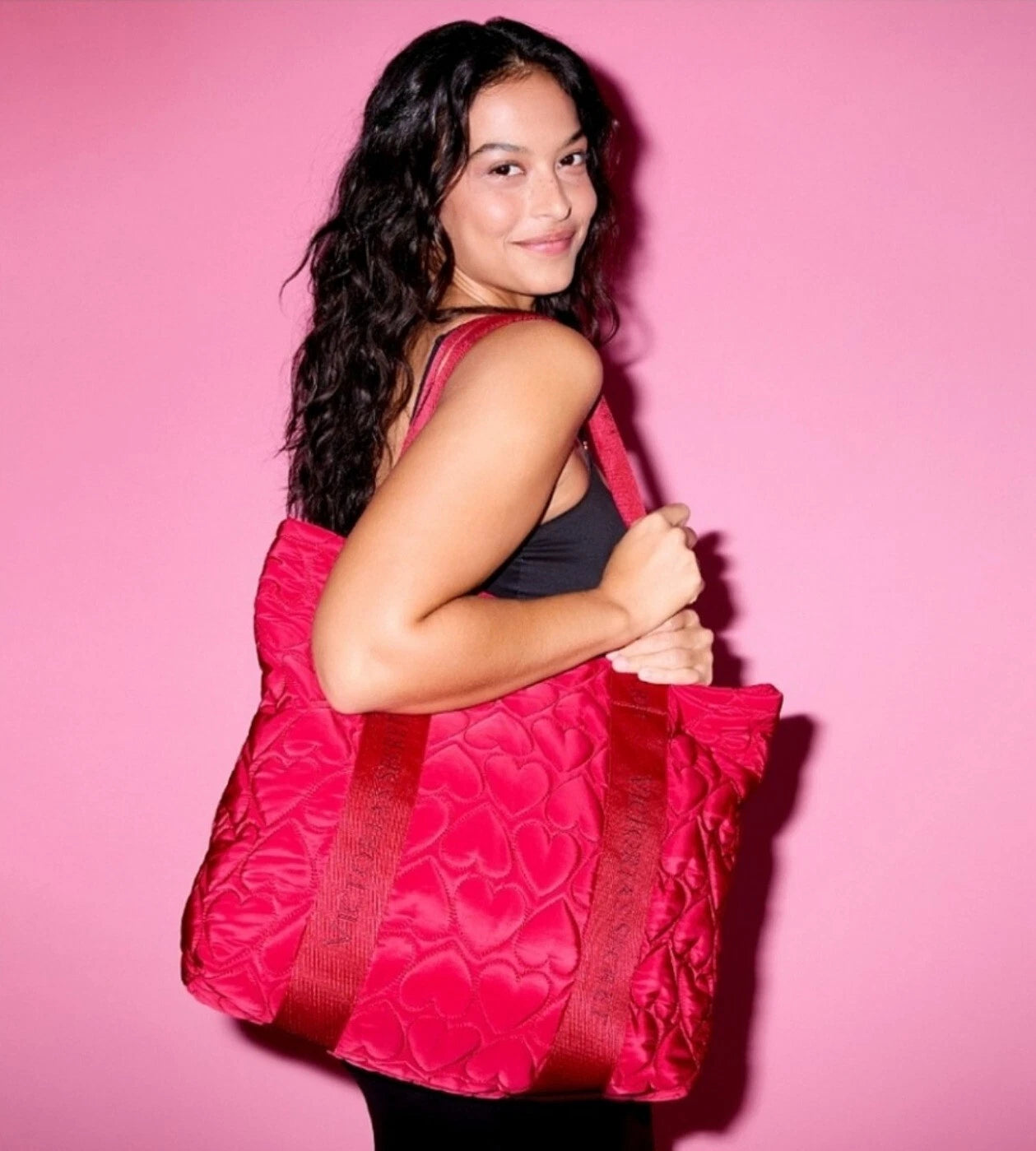 Victorias Secret tote bag red heart