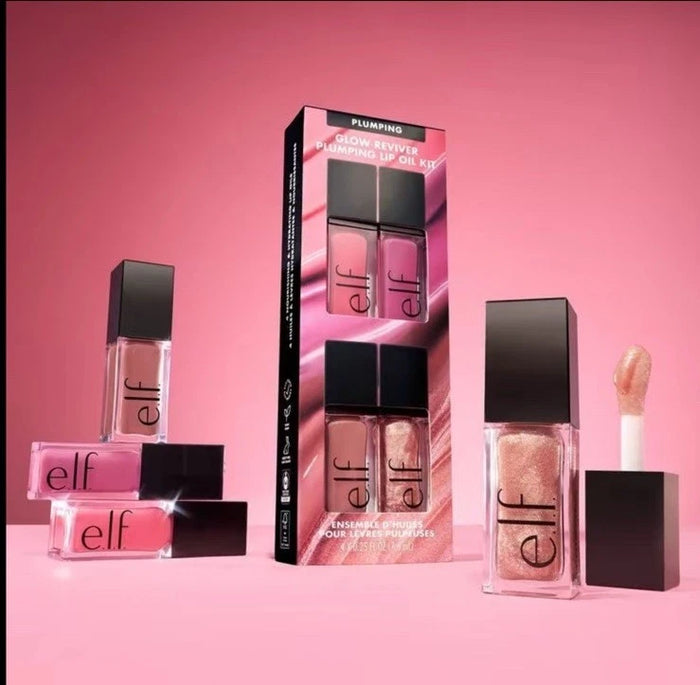 ELF Set 4 Glow Reviver Plumping Lip Oil