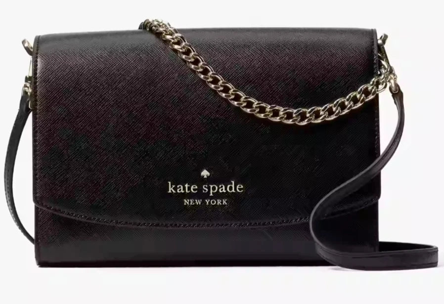 KATE SPADE  Carson Convertible Crossbody Bag in Black - Pink Beauty
