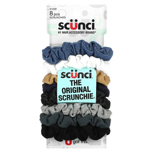 Scunci The Original Scrunchie, Assorted Denim Colors