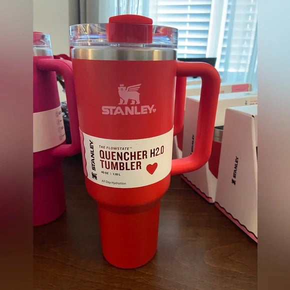 STANLEY 40 oz Stainless Steel H2.0 Flowstate Quencher Tumbler - Valentine's Day 2023 - Pink Beauty